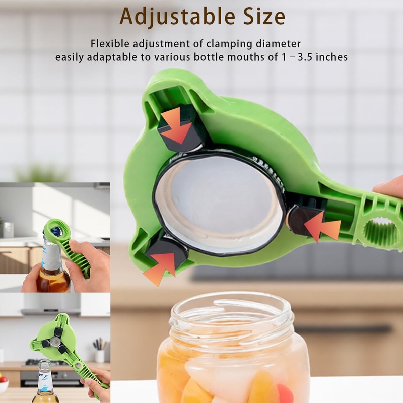 4-in-1 Jar Opener | Adjustable Jar Opener for Seniors Kitchen