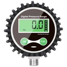 Digital Low Pressure Gauge with 1/4'' NPT Bottom Connector and Rubber Protector by Uharbour, 0.35-15 psi, Accuracy 1% .F.S.