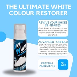Max White - Premium Shoe Whitener - White Colour Restorer for Sneakers, Canvas & Leather Shoes - by Crease Protect (Pack of 3)