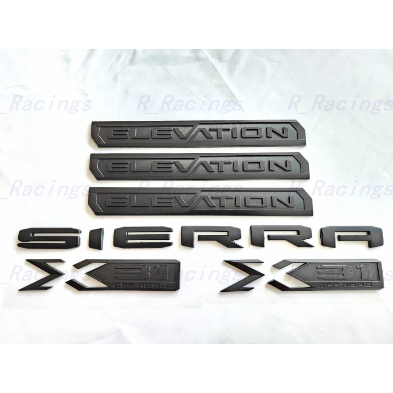 GMC 6PCS Matte black Door Rear Elevation Sierra Bed X31