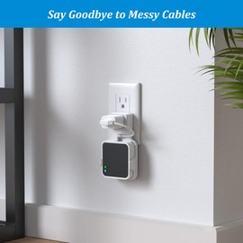 PlusAcc Wall Mount for Blink Sync Module 2 with Short Cable, Outlet Mount Bracket Holder for Blink Outdoor Indoor Home Security Camera, No Drilling Required (2 Pack)