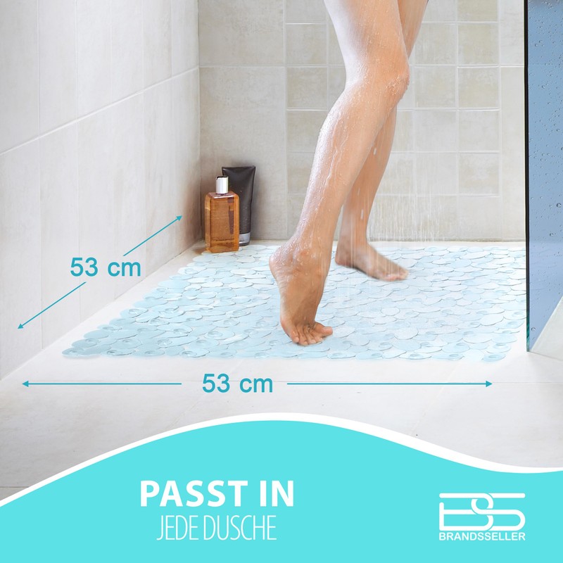 Stone-look shower mat / bath mat, 53 x 53 cm