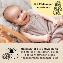 LÖWENSTÖPSEL Contrast Cards for Playful Early Childhood Promotion, 43 Pictures in Black and White with Extra Play Ideas, Baby Toy from Birth