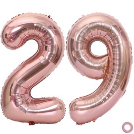 Juland Rose Gold Number Balloons Large Foil Mylar Balloons 40 Inch Giant Jumbo Number Balloons XXL for Birthday Party Decorations – 29