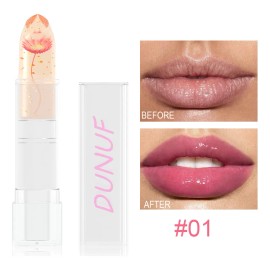 Labial Dunuf 1pc Flor Seca Dorada Cambia De Color