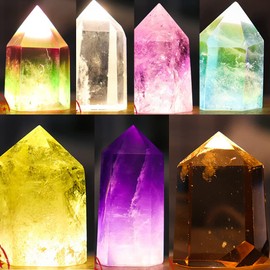 Natural Crystal Stone Night Light Bedroom Decor Sleep Relax USB Plug Nightlight 2 Colors 1 Pcs