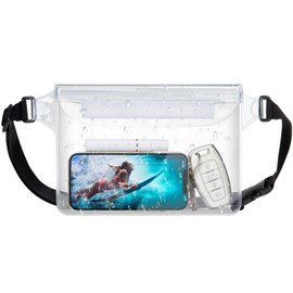 F-color Waterproof Fanny Pack - Cruise Essentials 2025 - Waterproof Pouch, Triple Zipper Roll-Top Dry Bag for Phone with Adjustable Waist Strap, Keep Passport Valuables Dry for Beach Kayaking Boating