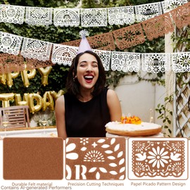 QTRQTR 4 Pack Cielito Lindo Party Decor 39Ft Papel Picado Mexicano Banner