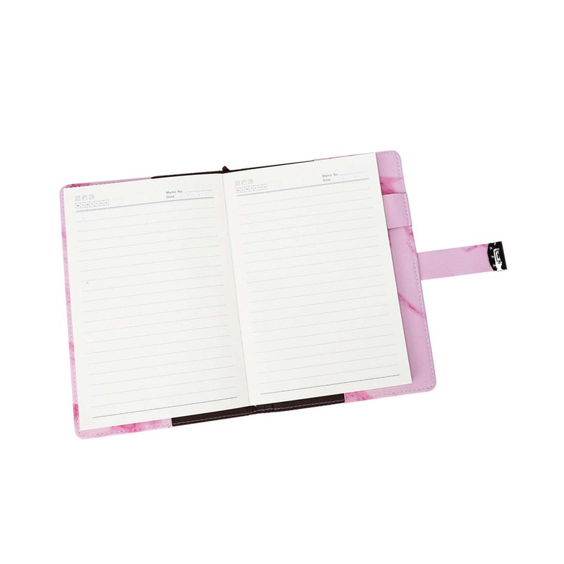 A5 Note Book PU Leather Cover Password Lock Notepad Diary