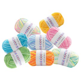 8 Stück Bunt Handstrickgarn, Strickgarn aus Baumwolle, Creme Handstrickgarne, Wolle Zum Häkeln und Stricken, Mehrfarbig Passend, Kann für Pullover, Schals, Puppen DIY Verwendet Werden