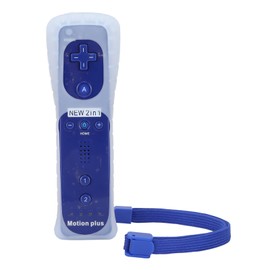 Remote Controller Vibration Sound Function Game Handle Game Console Accessories with Motion Plus for Wii UDark Blue