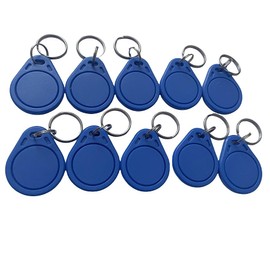 10 Pieces 125KHz Writable RFID Close Range Key T5577 Key Chain Label, Rewritable RFID Keychain, NFC Token Label for Copy/Cloning Cards (Blue)