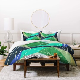 Society6 Susana Paz Colorblock Vi Duvet Cover Set with Pillowcase(s), Full/Queen, Bubble Gum Sneaky Llama Yellow