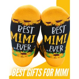 InnoBeta Mimi Gifts, Mothers Day Gifts for Mimi, One Size Crew Socks on Mother's Day, Christmas, Birthday