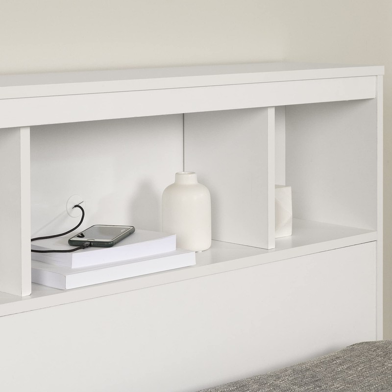 South Shore Fusion Bookcase Headboard Pure White, Contemporary