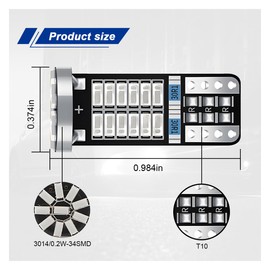 UHANBUT 10PCS 194 LED Light Bulb, T10 168 W5W 2825 LED Reading Bulb with 24-SMD 3014 Chipsets, Bright 6000K Car License Plate Lamp Bulbs for Car Interior Dome/Courtesy/Trunk Light (Blue)