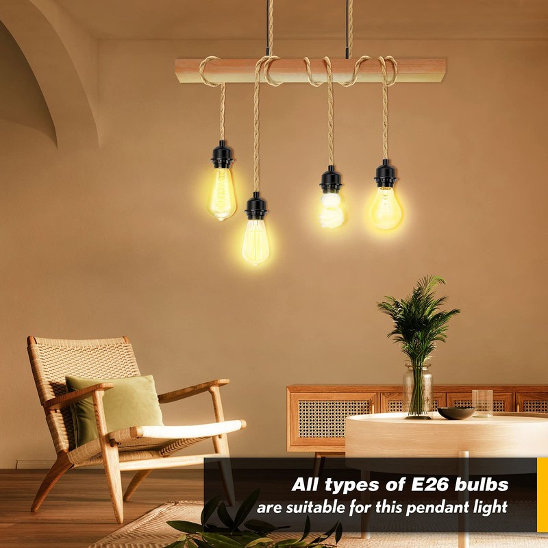 LYOOWNG Plug in Pendant Light Cord, Farmhouse Hanging Lights with