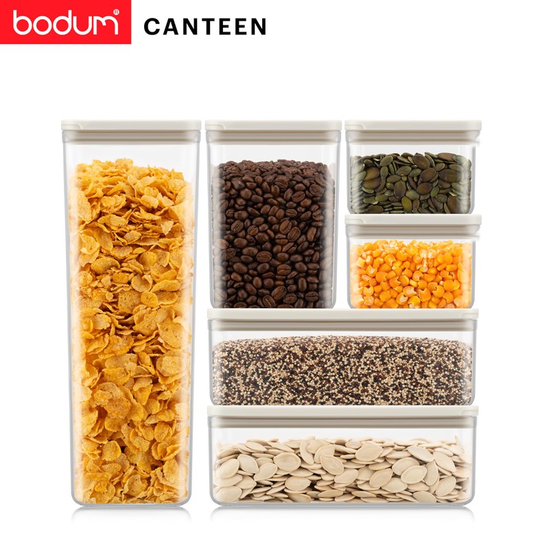 Bodum Canteen Storage Jar Set, BPA-Free Plastic, Airtight Silicone Seal,