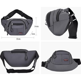 LIKENNY Waist Bag, Hip Bag, Smartphone Pouch, Adjustable, Lightweight, Waterproof, Accessory Compartment, Multi-functional Pockets, Biking, Work, Work, Outdoors, Walks, Travel, Running, Nursing