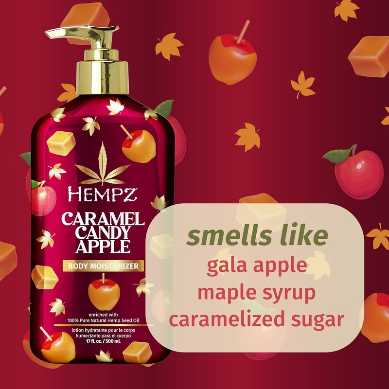 Hempz Caramel Candy Apple Body Moisturizer, Body Lotion, Fall Skin