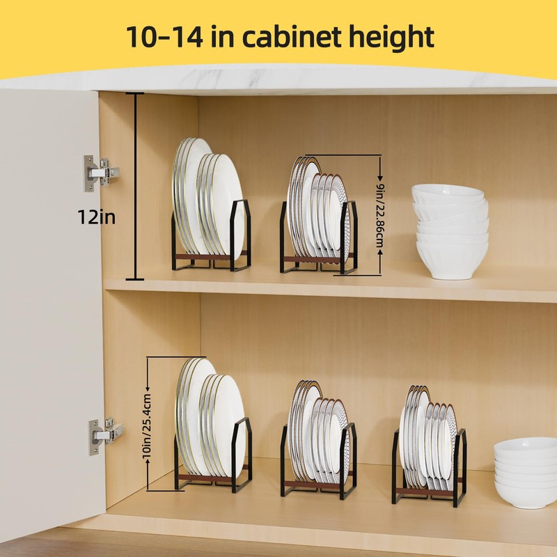 TIPSYTREE 2 Pack Small Kitchen Plate Organizer, Metal Dish Racks