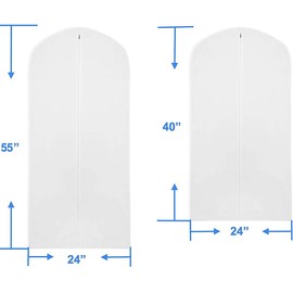 Bolsas de almacenamiento de ropa,Protector de Ropa Colgante, Fundas Ropa Transparente con cremallera para almacenamiento, PEVA transpirable lavable para abrigo, vestido de armario para guardar ropa (5)