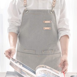 carrotez Chef Apron, Waterdrop Resistant Cotton Canvas Cross Back Adjustable Apron, M-XXL