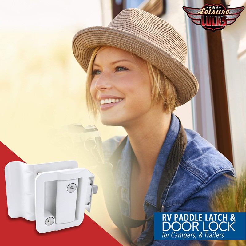 RV Door Lock Replacement with Paddle Deadbolt, Camper Door Handle