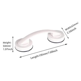 WANLIAN Powerful Suction Cup Glass Mirror Door Handle, Refrigerator Drawer Bathroom Suction Cup Wall handrail, Bathtub Shower Handle Kitchen Drawer Cabinet Handle Suction Cup (White)