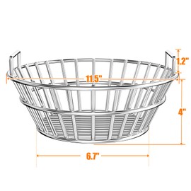 onlyfire Charcoal Ash Basket Fits Medium Big Green Egg, Stainless Steel Charcoal Holder with Handles, Grilling Accessories for Better Airflow