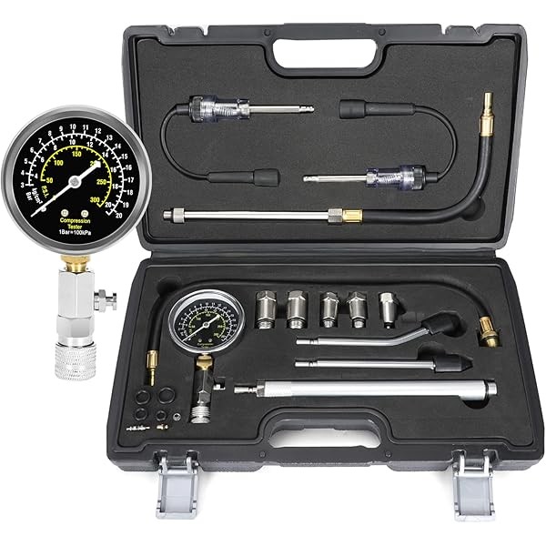 BETOOLL 13pcs Compression Tester with Spark Plug Tester - 300PSI