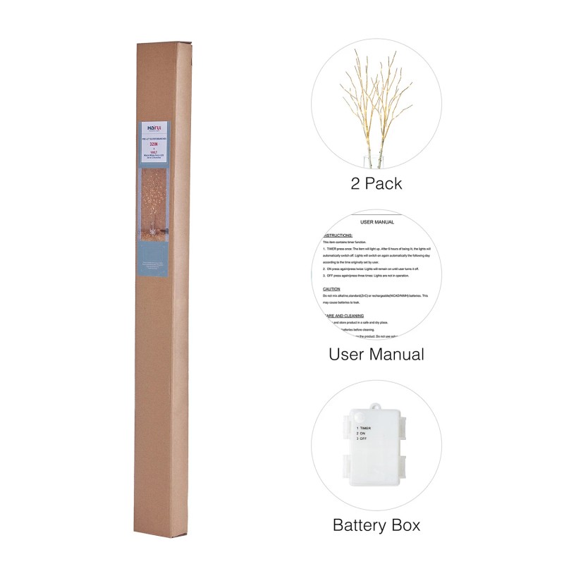 Hairui Lighted Willow Branches Battery Operated Home Mantle Christmas Decor