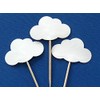 White Cloud Cupcake Toppers - Baby Shower Food Picks -