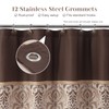 DS BATH Brown Fabric Shower Curtain, Vintage Tan and Gold