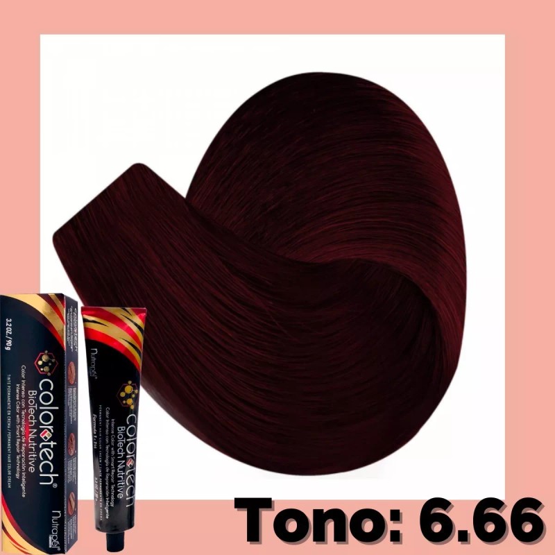 Color Tech Tinte Tono 6.66 Rubio Oscuro Rojizo Intenso