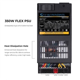 Flex Power Supply 350W Fully Modular Small-1U PSU 110-220V AC with 1x20/24Pin Motherboard Power,2xSATA Interfaces, 2xIDE Fan Power for Rack Mount Case Desktop Server POS AIO System