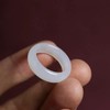YMHOP White Natural Jade Rings Good Luck Jewelry Natural Green