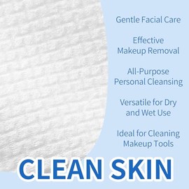 Toallas Faciales Desechables de 25 X 30 cm, Paquete De 50 Unidades, toallas limpiadoras faciales supersuaves y gruesas, pañuelos faciales de uso diari