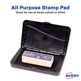 Avery Carter's Foam Stamp Pad, Black Ink, 2.75" x 4.25", 3 Pack (25603)