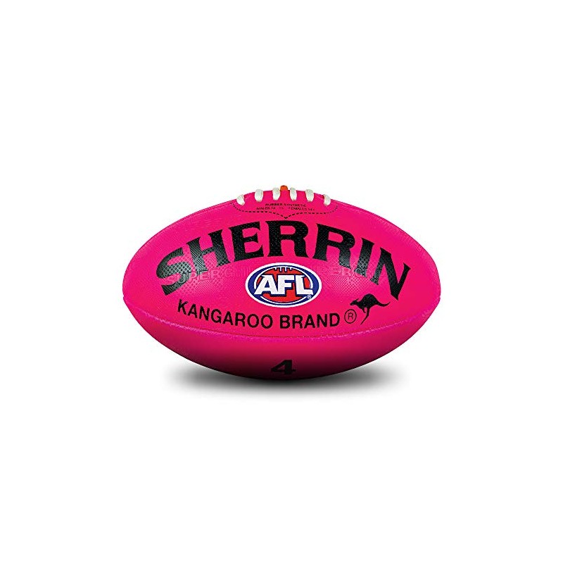 Sherrin Kangaroo Brand Synthetic AFL Football, Pink, Size 4