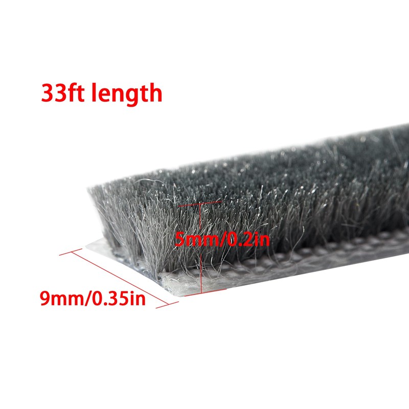 QIEOTE 33 Ft Gray Self-Adhesive Soundproofing Weather Stripping for Doors