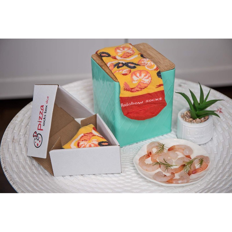 Rainbow Socks - Women Men Pizza Socks Box - Seafood