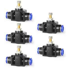 ERGAOBOY 5 Pcs 6mm OD Air Flow Control Valve with Push to Connect Fitting,Straight Speed Controller (SA6)