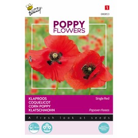 Buzzy Poppy Flowers, Poppy Red