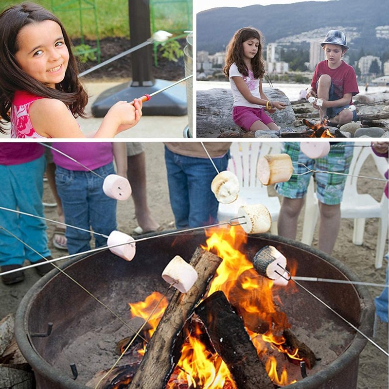 Ajmyonsp Marshmallow Roasting Sticks Smores Stick for Fire Pit -