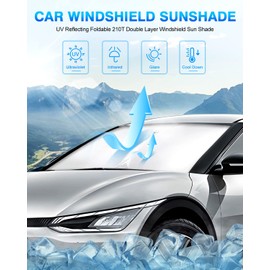 KUST Windshield Sun Shade for Kia EV6 2022 2023 2024 Window Shade Sun Visor Cover Foldable Blocks UV Rays Keep Your Car Cooler