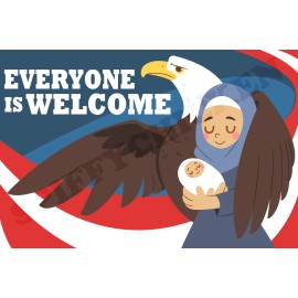 EVERYONE IS WELCOME Immigration Muslim Anti Trump Decal