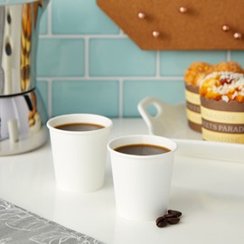 Sparkle and Bash 100 Pack Disposable Mini Paper Cups for Espresso, Mouthwash, Tea, Coffee (4oz, White)