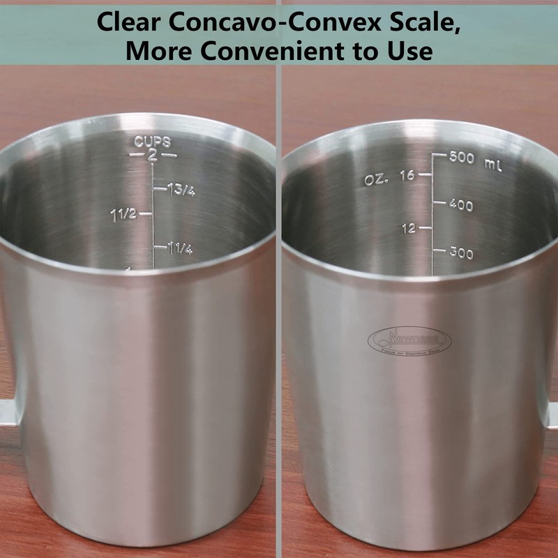 Newness Stainless Steel Measuring Cup, Metal Measuring Cup with Handle