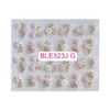 Pink Daisy Rose Flowers 5 Petals Rhinestone Nail Art Sticker